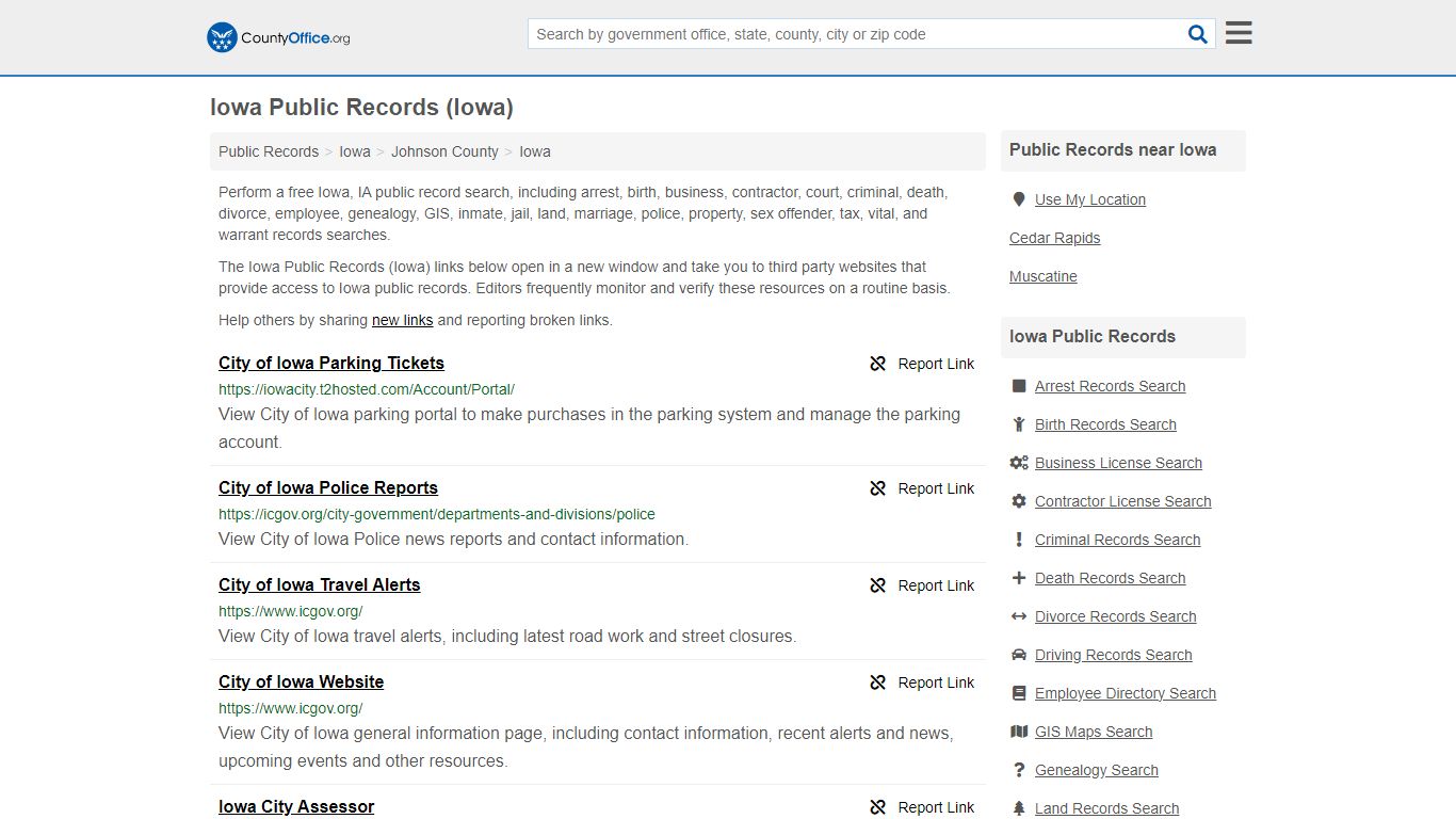 Public Records - Iowa, IA (Business, Criminal, GIS, Property & Vital ...